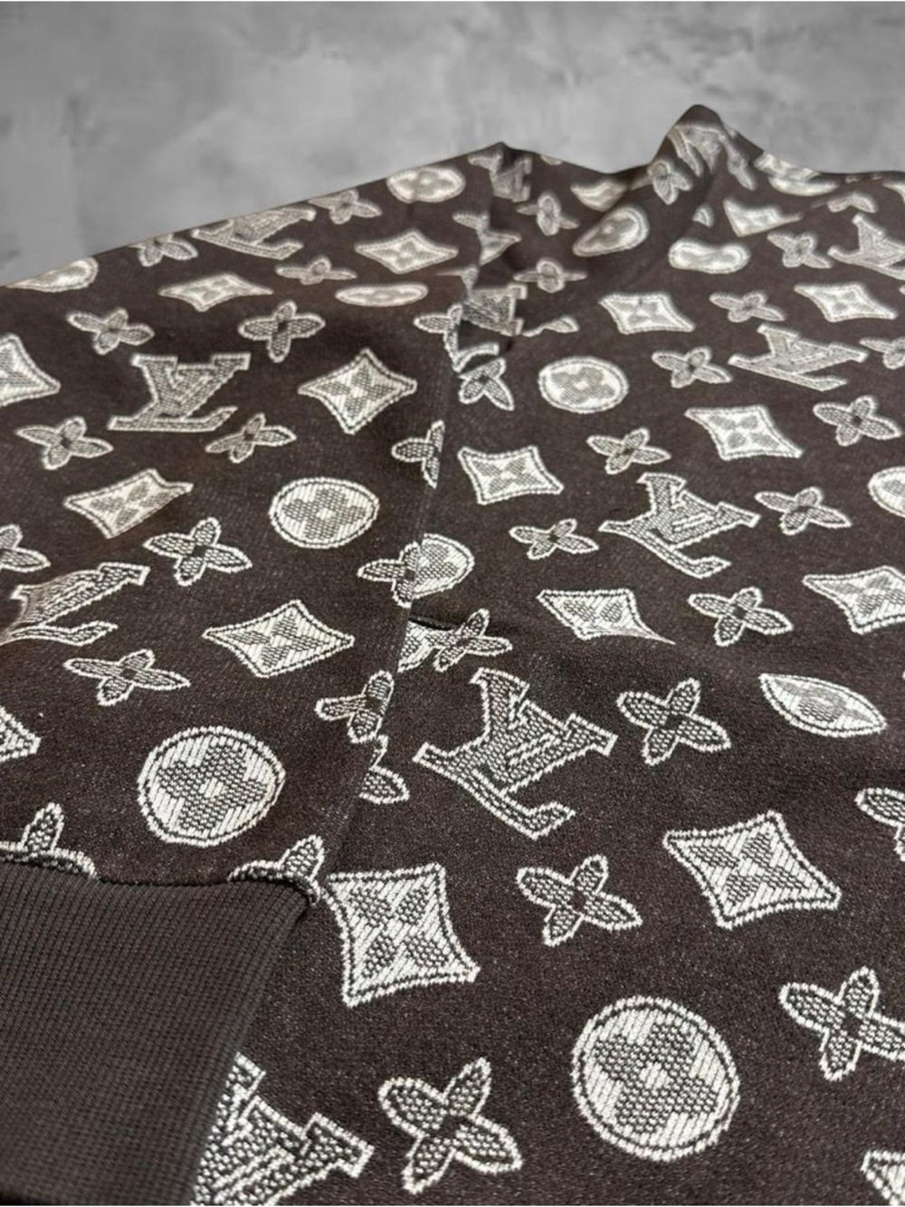 Louis Vuitton Brown & Beige Monogram Zip-Up Hoodie Size M - Picture 7 of 8